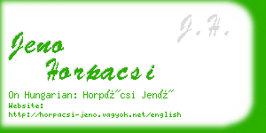 jeno horpacsi business card